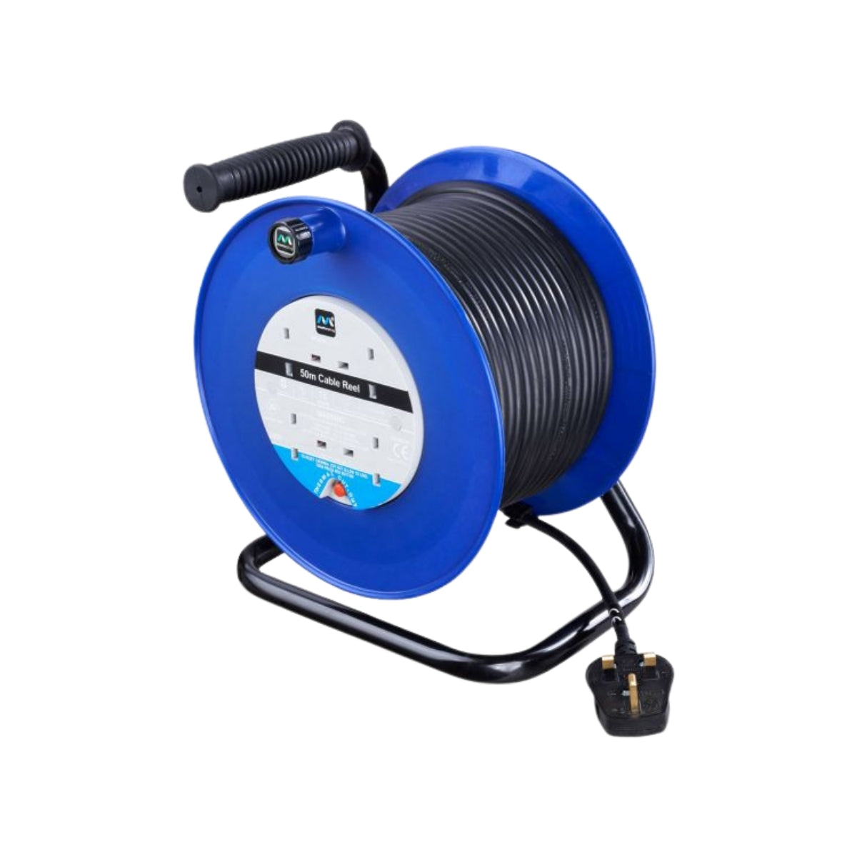 4 Gang 13A Mains Extension Reel 50m