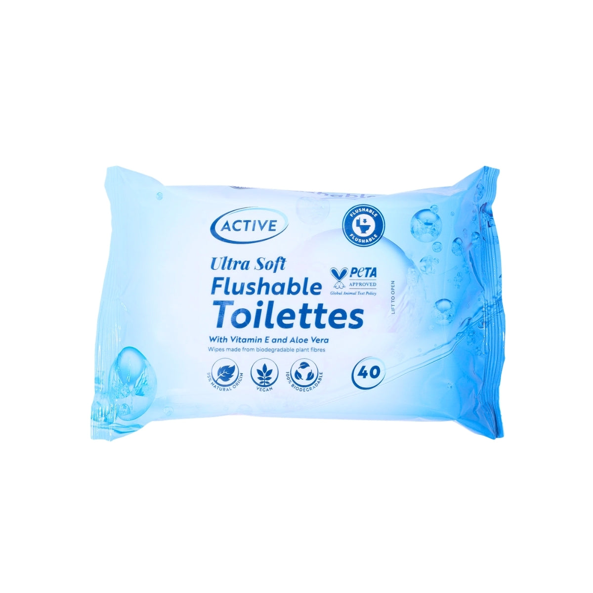 Active Ultra Soft Flushable Toilet Tissue Wipes