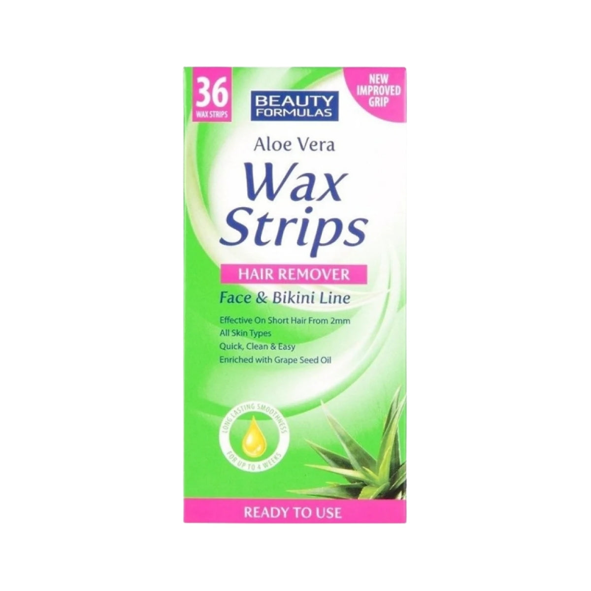 Beauty Formulas Wax Strips Aloe Vera Face & Bikini