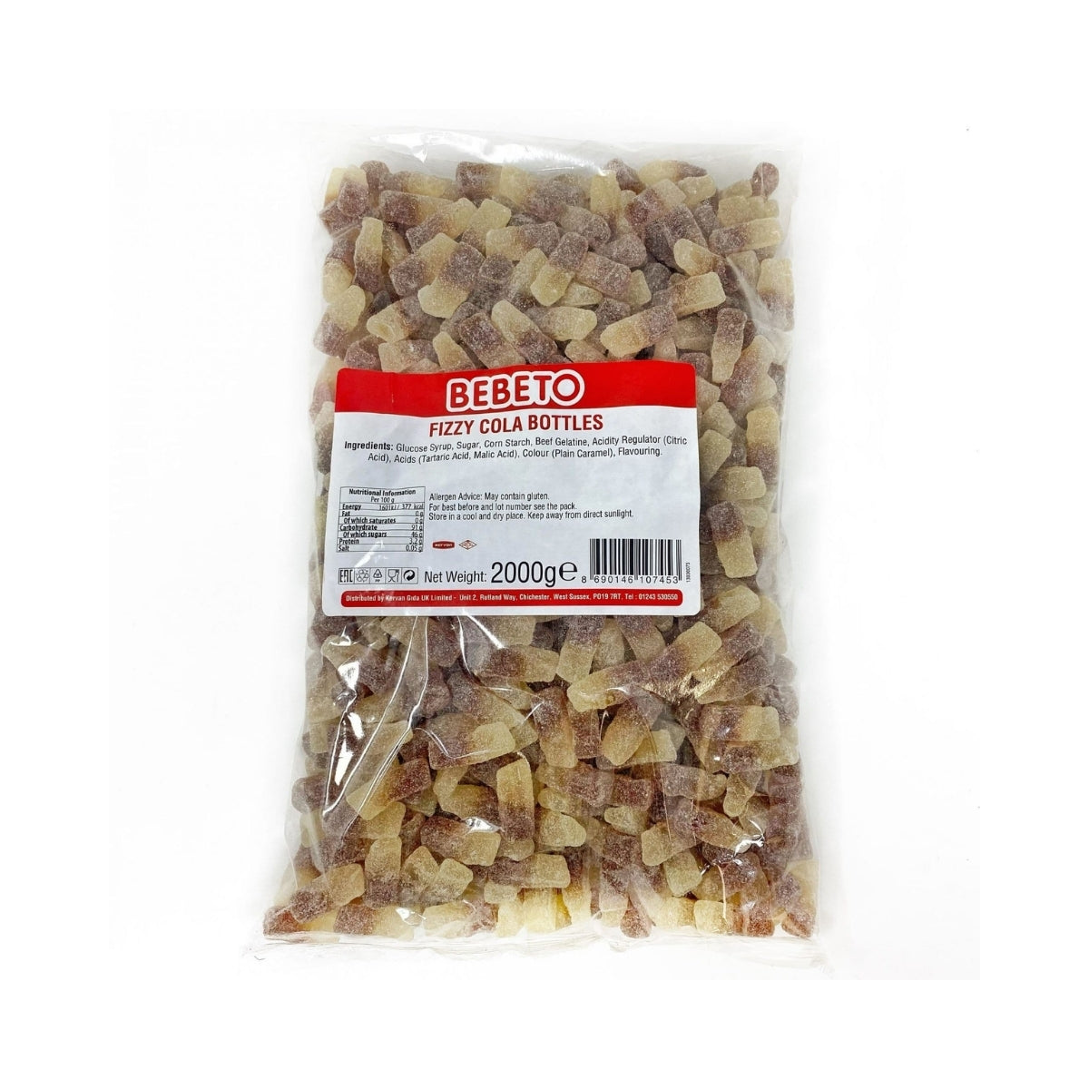 Bebeto Fizzy Cola Bottles 2kg