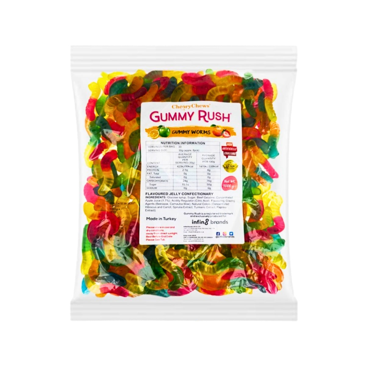 Gumy Rush Gummy Worms 1kg