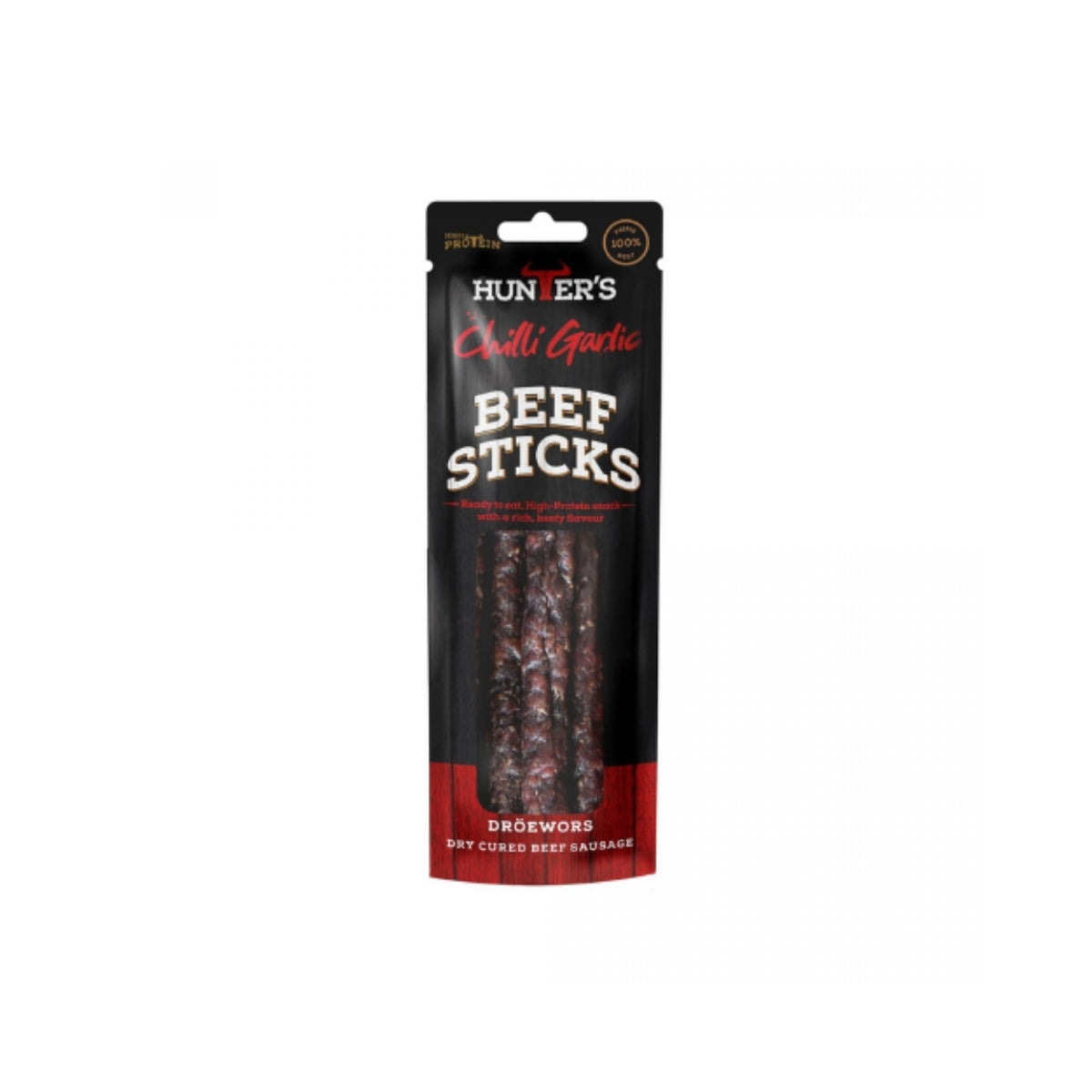 Hunter's Chilli Garlic Beef Stick | 40g X Pack of 10