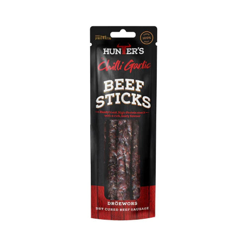 Hunter's Chilli Garlic Beef Stick | 40g X Pack of 10