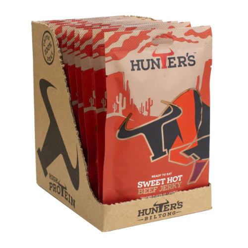 Hunter's Sweet Hot Beef Jerky | 28g X Pack of 10