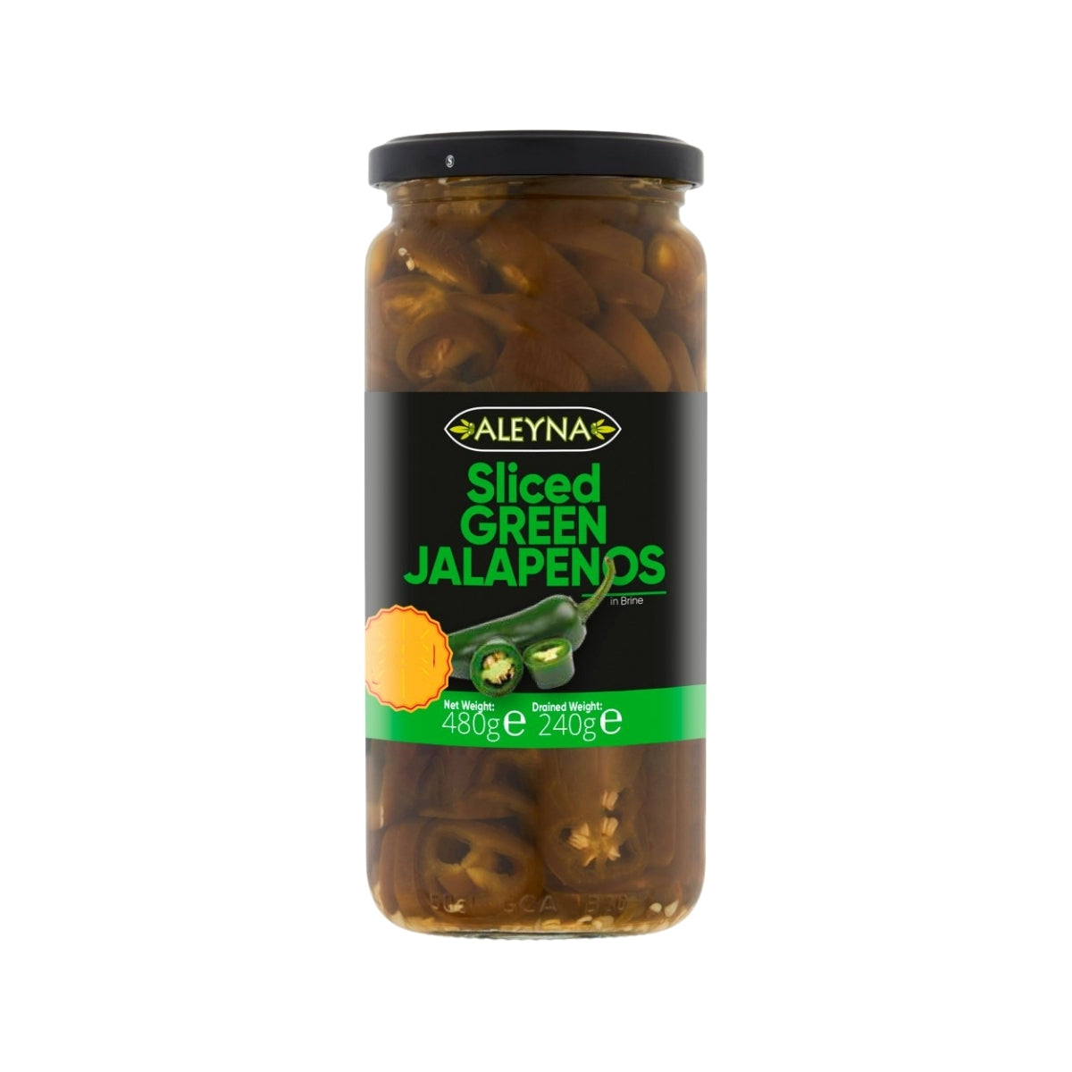 Aleyna Sliced Green Jalapenos in Brine | 480 gm