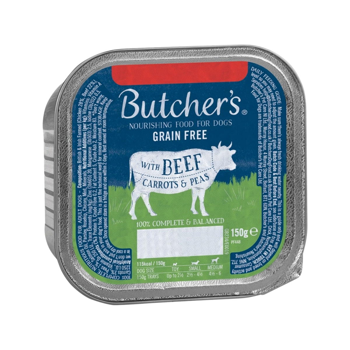 Butcher's Nourishing Food for Dogs with Beef Carrots & Peas 150g