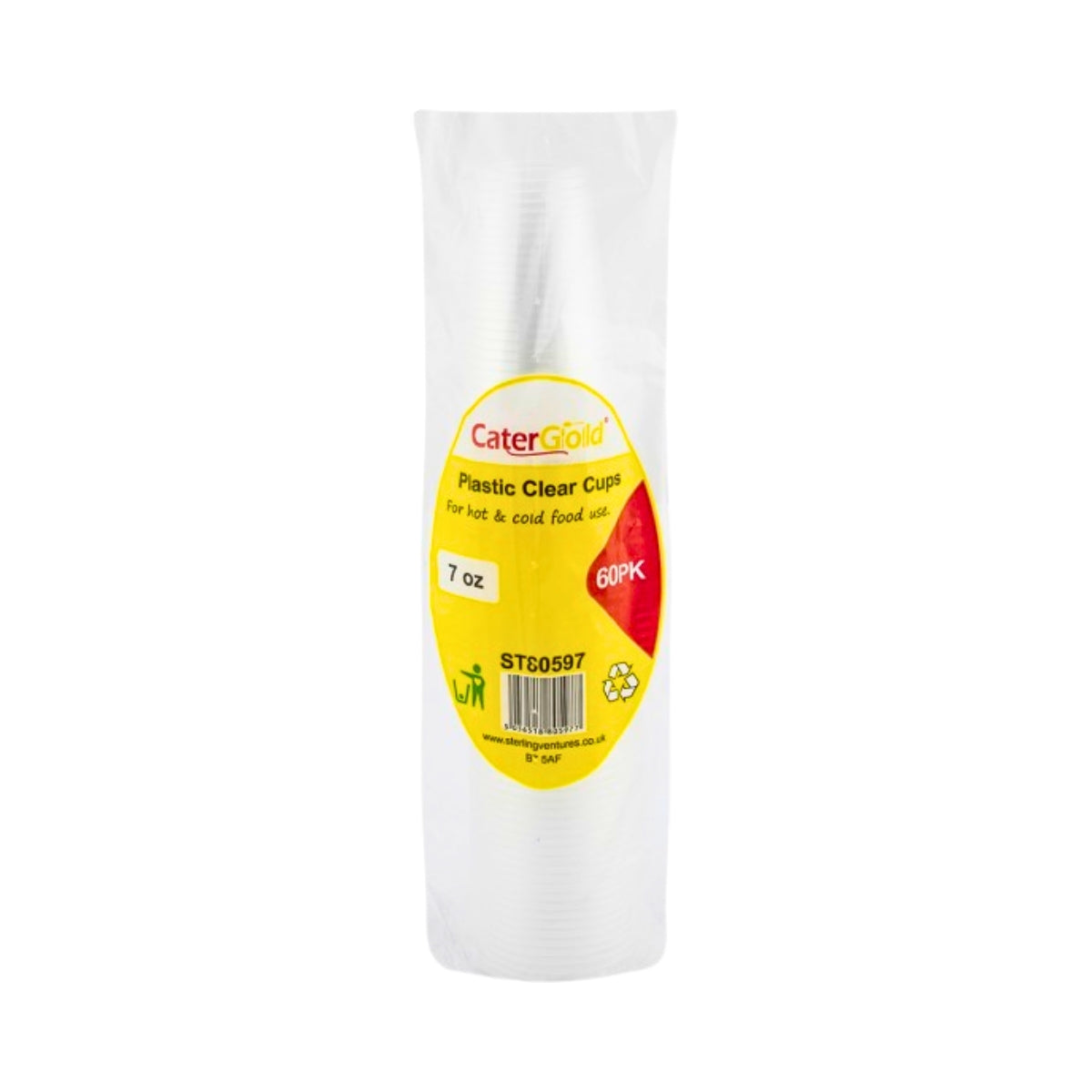 Catergold 7oz Plastic Cup Clear 60pk