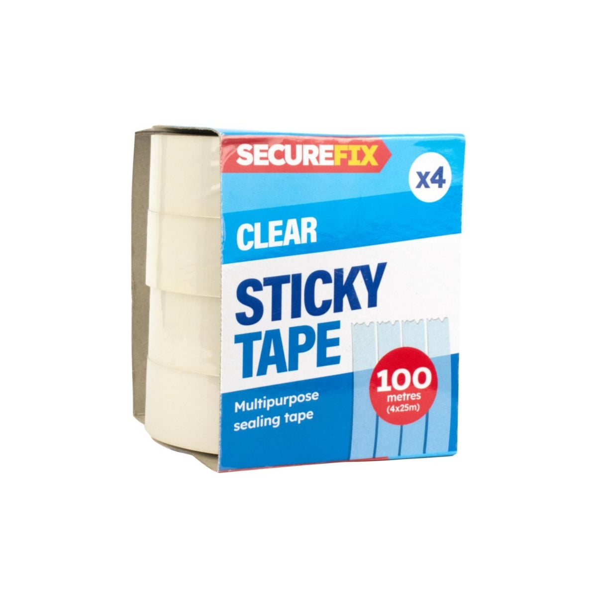 Clear Sticky Tape 25m 4pk