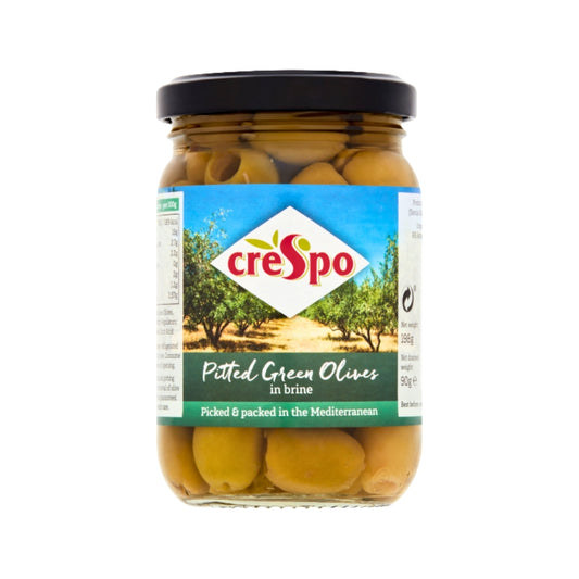 Crespo Pitted Green Olives in Brine | 198 gm