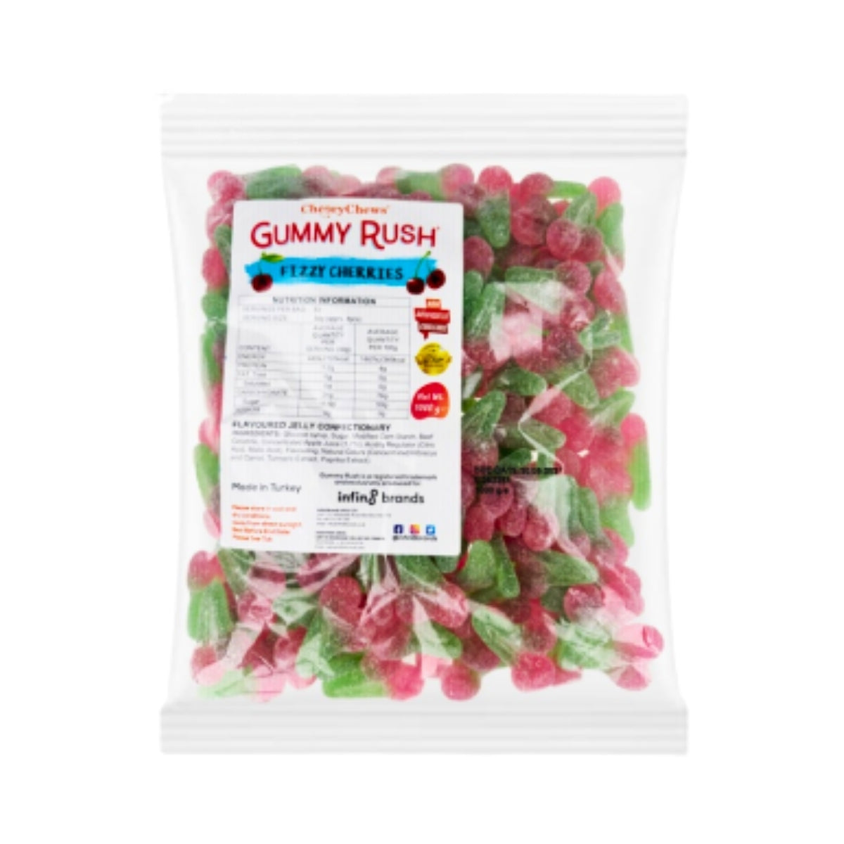 Gummy Rush Fizzy Cherries 1kg