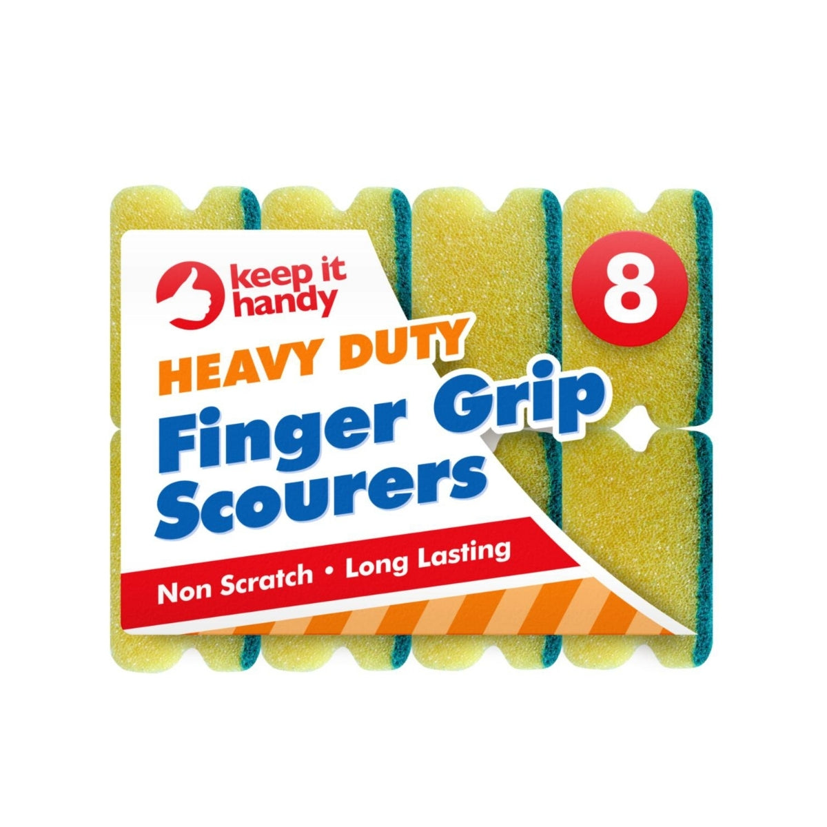 Heavy Duty sponge scourer 8pk | 12 Units