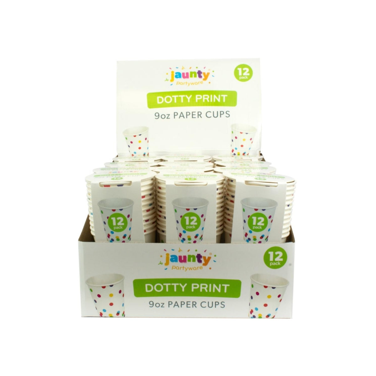 Jaunty 9oz Confetti Print Paper Cups 12pcs