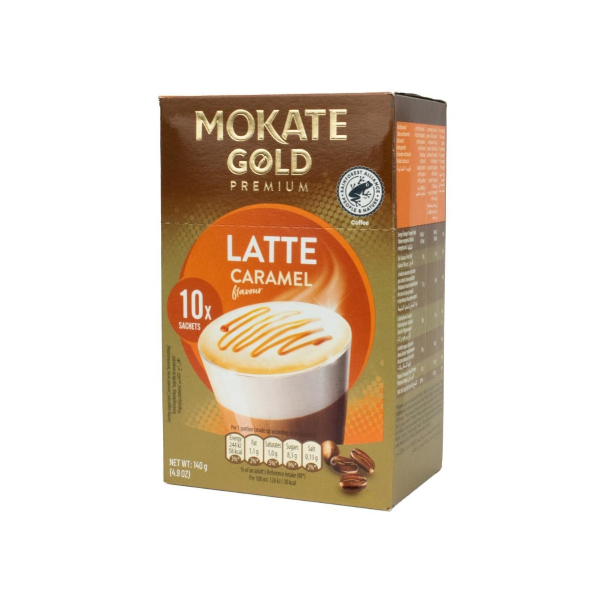 Mokate Gold Premium Coffee Caramel Latte | 10 x 14gm